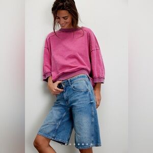 We The Free Pink Boxy Pullover Sweatshirt. NWT
